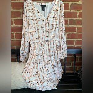 White House Black Market - white patterned dress